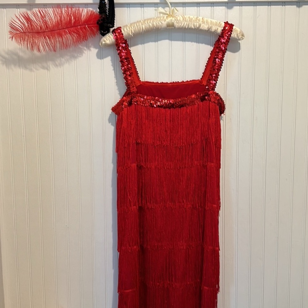 Flapper Dress Red Fringe